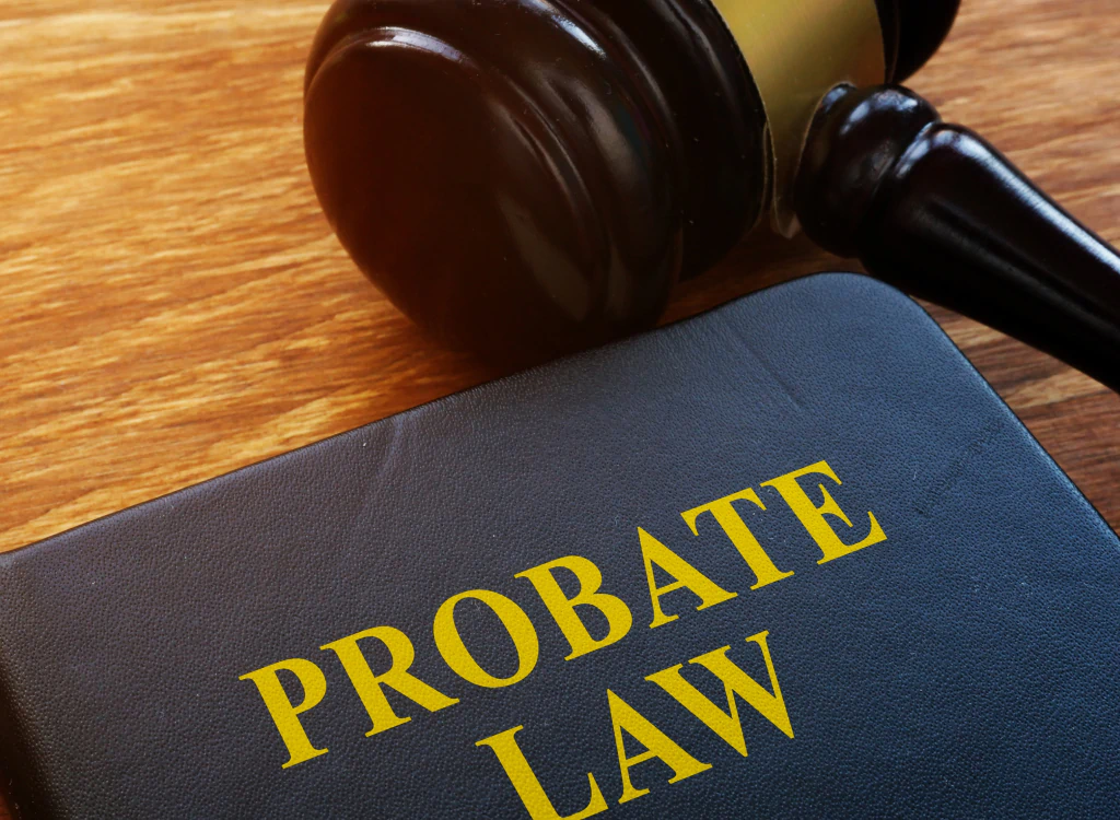 probate law book with a gravel